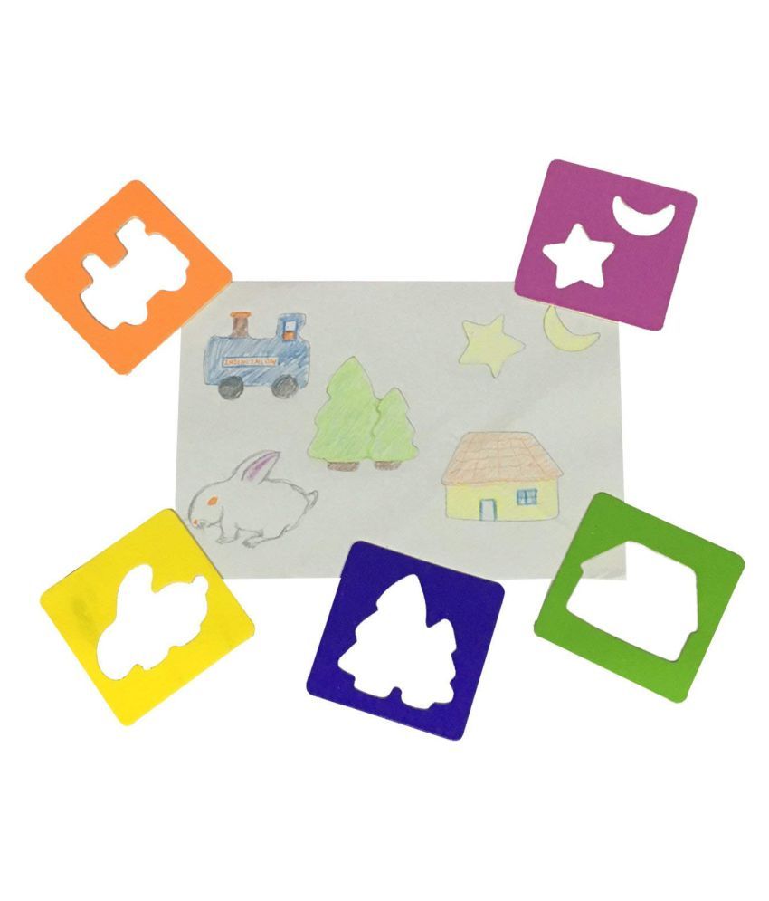Wooden Drawing Stencils Art Set for Kids with 30 Shapes Awesome Kit