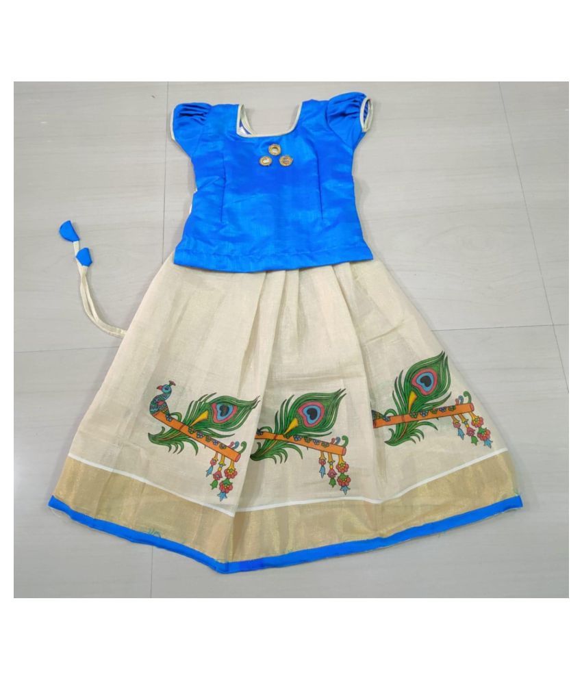 Ssap Kerala Trendy Pattu Pavada Blue Brocade Buy Online At Low Price In India Snapdeal Online pattu pavadai, art silk pavadai orange and peacock blue. snapdeal