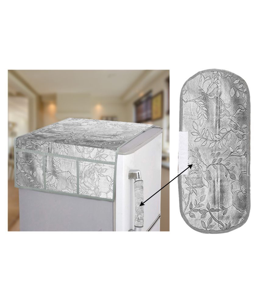     			E-Retailer Set of 2 PVC Gray Fridge Top Cover