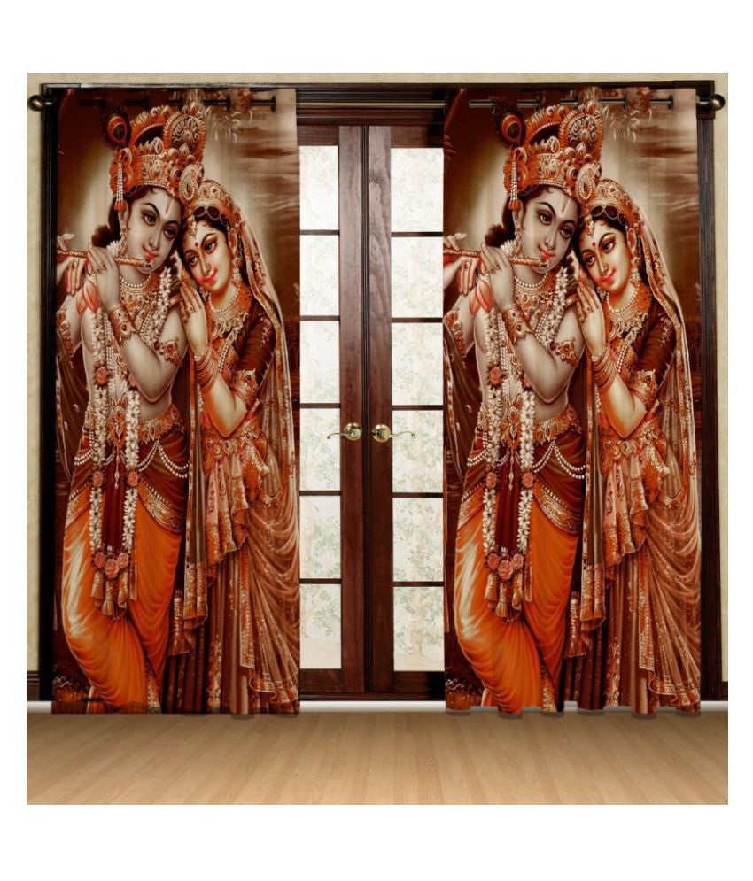     			Koli trading co Set of 2 Window Semi-Transparent Eyelet Polyester Curtains Multi Color