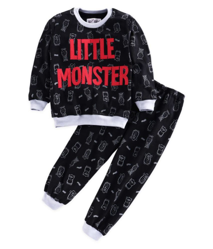     			Nite Flite Boys' Little Monster Applique Cotton Pyjama Set