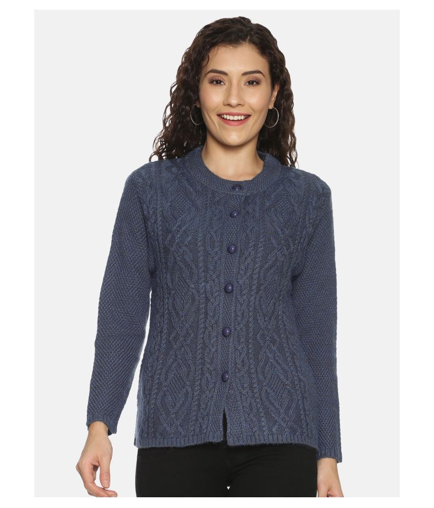     			Clapton Acrylic Navy Buttoned Cardigans