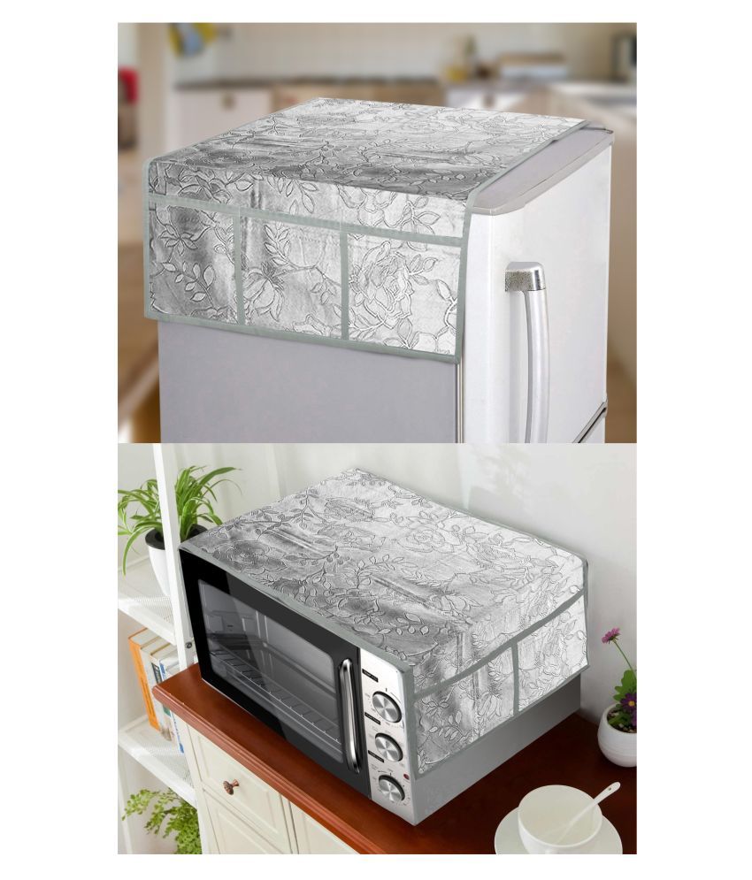     			E-Retailer Set of 2 PVC Gray Fridge Top Cover