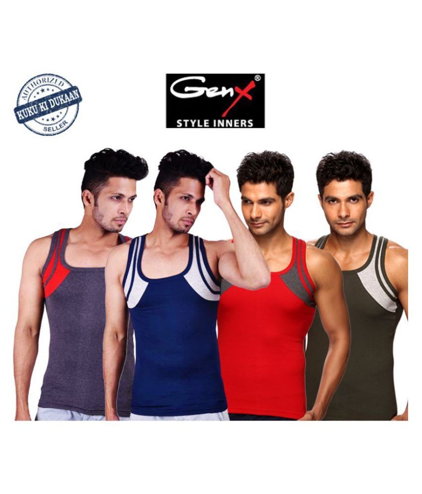     			Genx Multi Sleeveless Vests Pack of 4