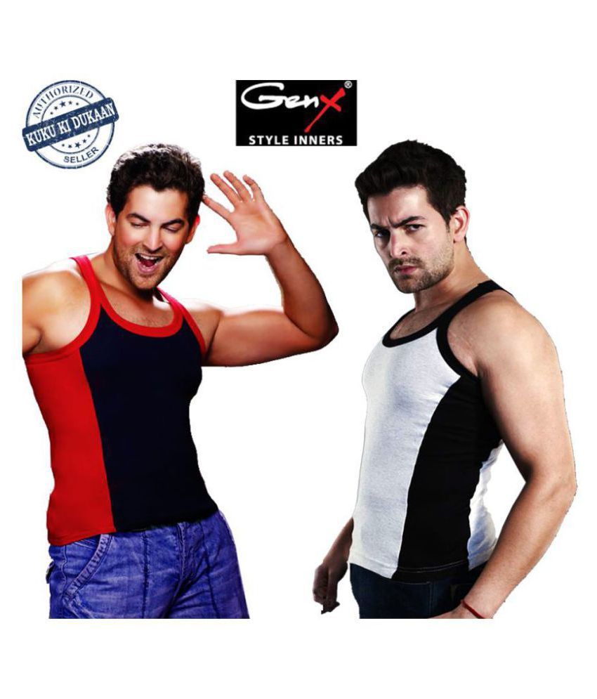     			Genx Multi Sleeveless Vests Pack of 2