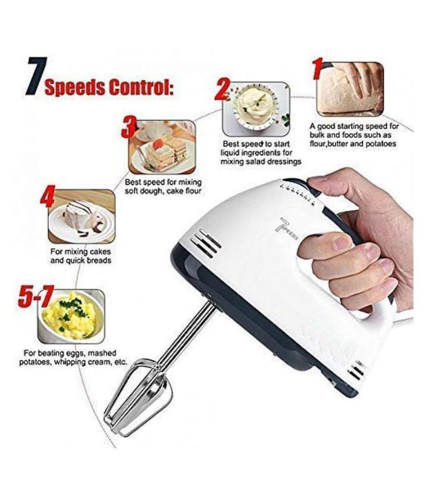 Electric Egg Beater Hand Mixer with Stainless Steel Hooks Set with Free