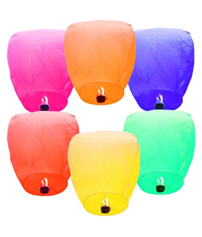 FOBHIYA Make A Wish High Multicolor Flying Sky Paper Lantern Hot Air