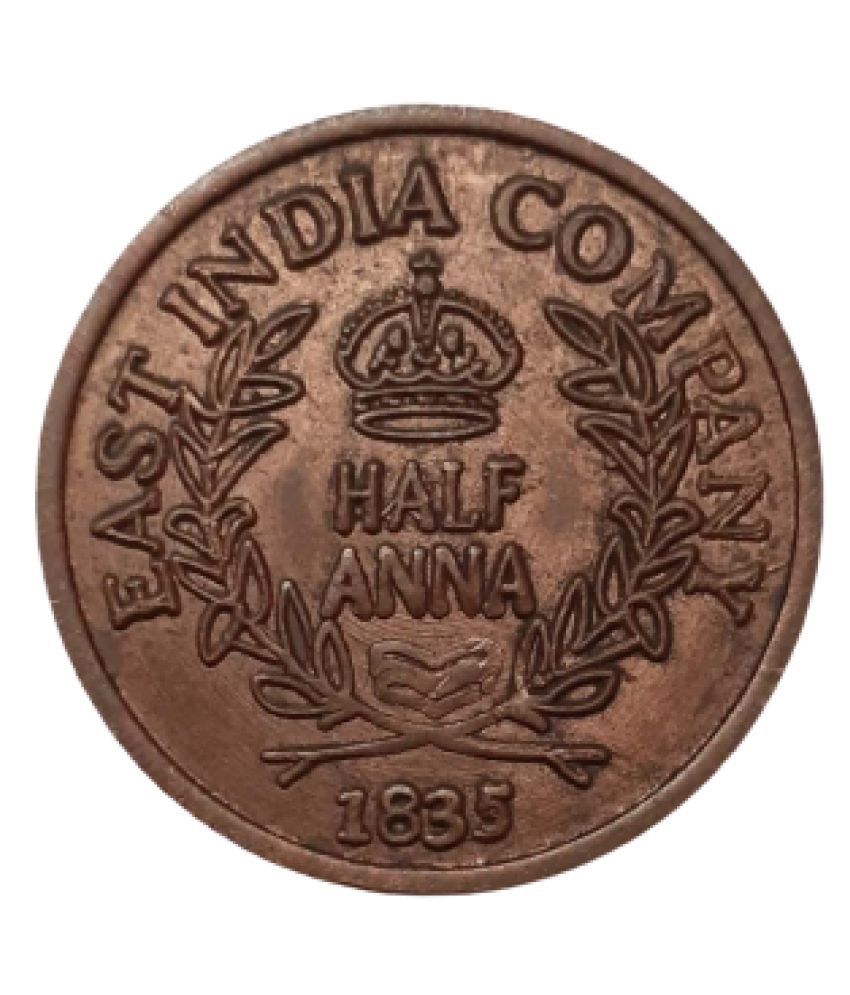 Extremely Rare Old Vintage Half Anna East India Company 1835 Sach Bolo ...