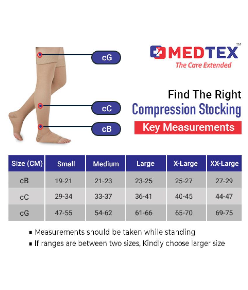 MEDTEX Compression Stockings for Varicose Veins Knee Length XL: Buy ...