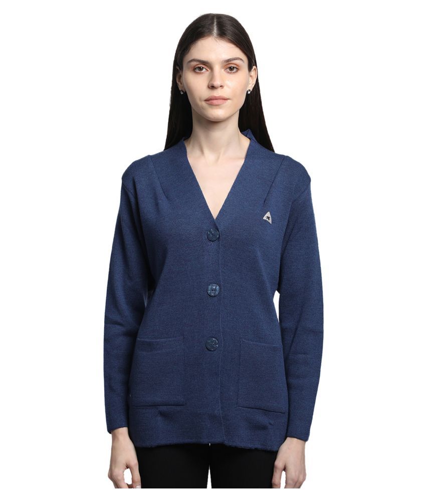 Buy Monte Carlo Pure Wool Blue Buttoned Cardigans Online at Best Prices in India - Snapdeal
