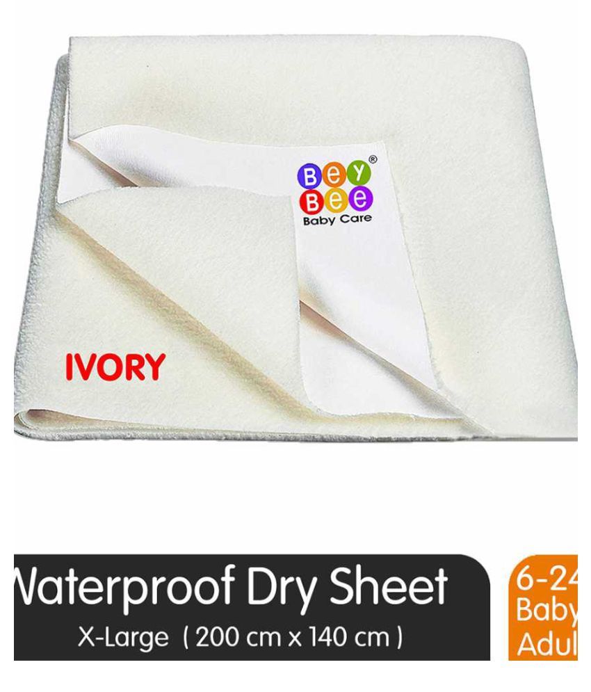     			beybee Quick Dry Baby Bed Protector Waterproof Sheet Large and X-Large (X-Large, Ivory) (X-Large (200cm x 140cm), Ivory)