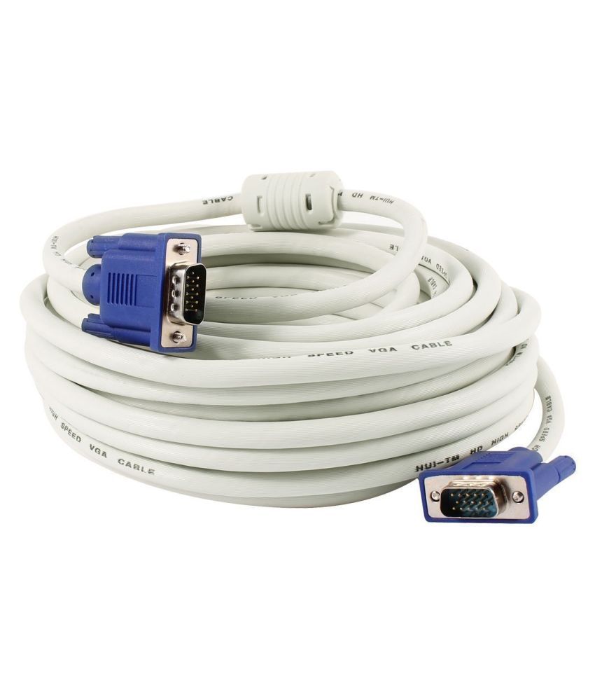     			Upix 10m VGA Cable- Supports PC, Monitor, LCD/LED, Projector - White