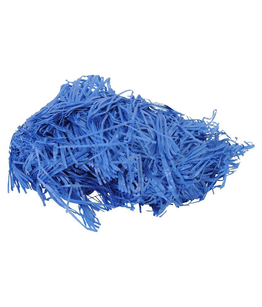 Vardhman Gift Paper Shreds Easter Grass Paper for Packing and Gift Party Crafts Accessories Decorations, Color Royal Blue