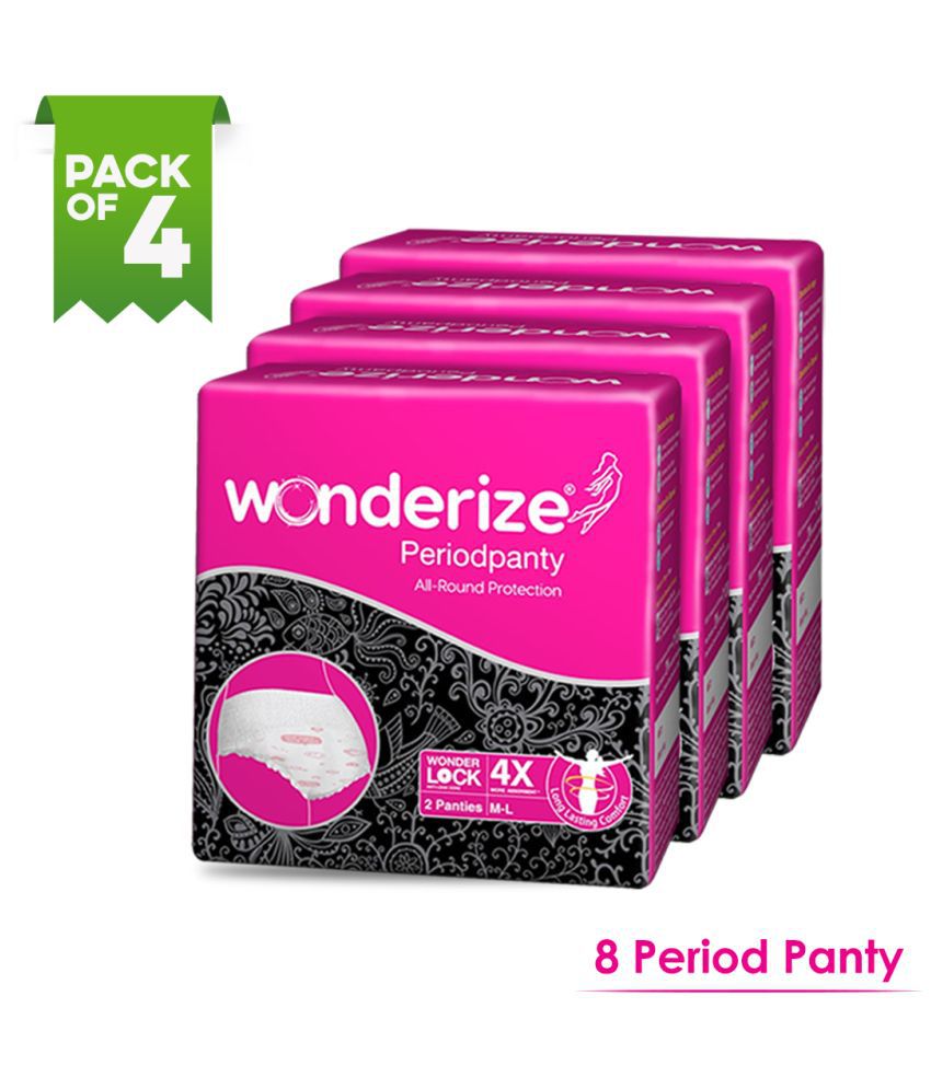 Wonderize Period Panty Period Panty XXL 8 Sanitary Pads Pack of 4