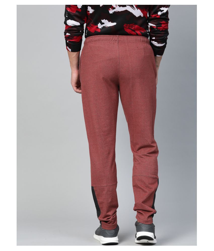 maroon track pants