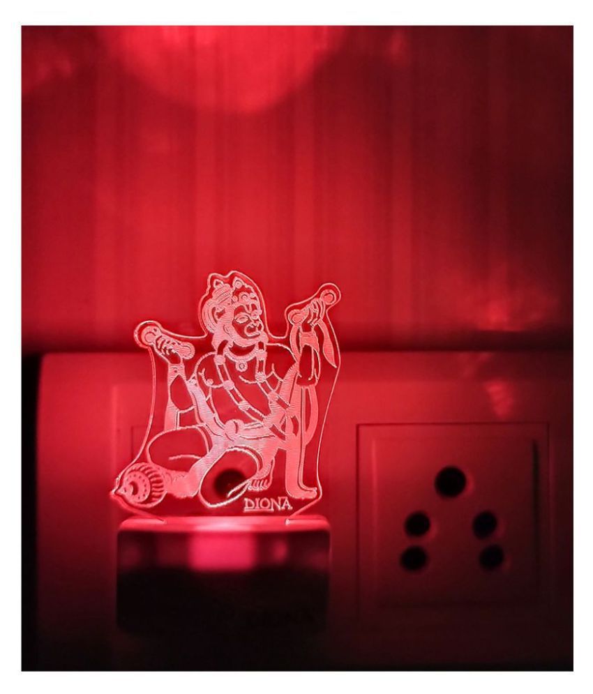     			DIONA Hanuman 3D LED Night Lamp Multi Colour Changing Light Home Decor Wall Decorative Night Lamp Multi - Pack of 1