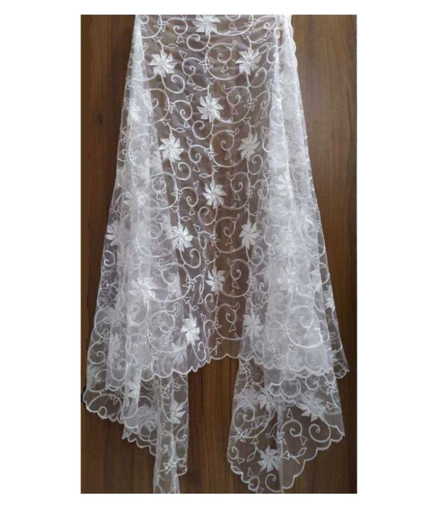 RR Fashion White Net Aari Embroidered Dupatta Price in India - Buy RR  Fashion White Net Aari Embroidered Dupatta Online at Snapdeal