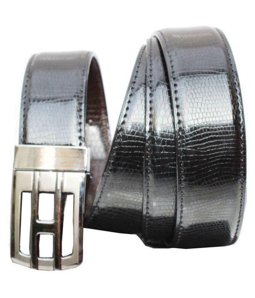     			Runsi Black Faux Leather Casual Belt