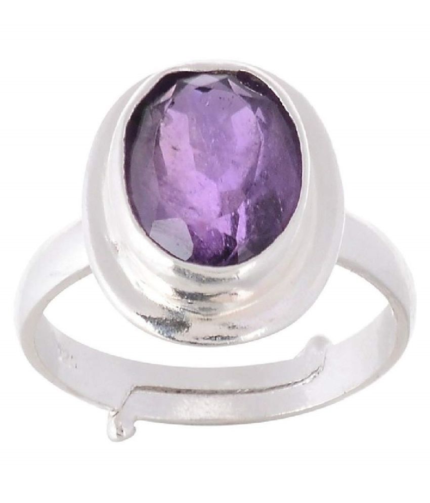 9 carat pure Amethyst Silver Ring by KUNDLI GEMS \n: Buy 9 carat pure ...
