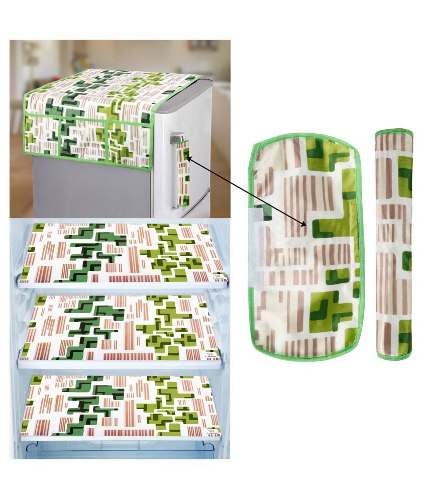     			E-Retailer Set of 6 PVC Green Fridge Top Cover