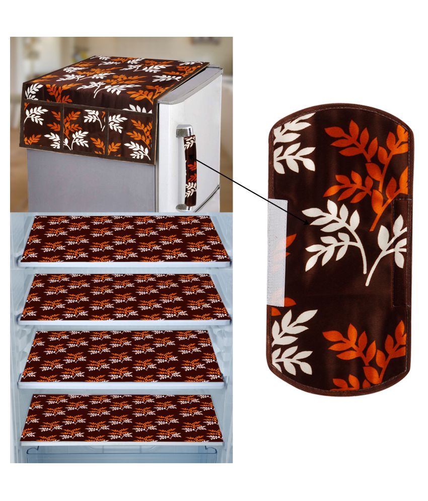     			E-Retailer Set of 6 PVC Brown Fridge Top Cover