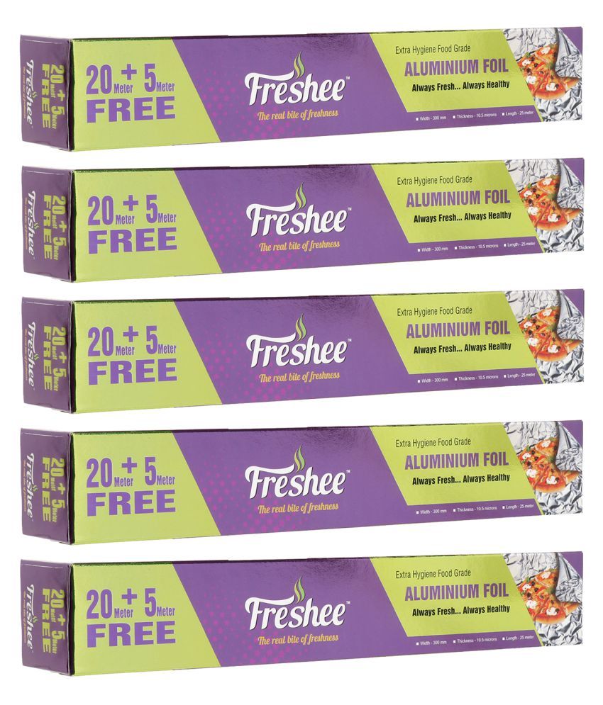     			Freshee 25m Aluminium Foil Paper Roll Pack of 5