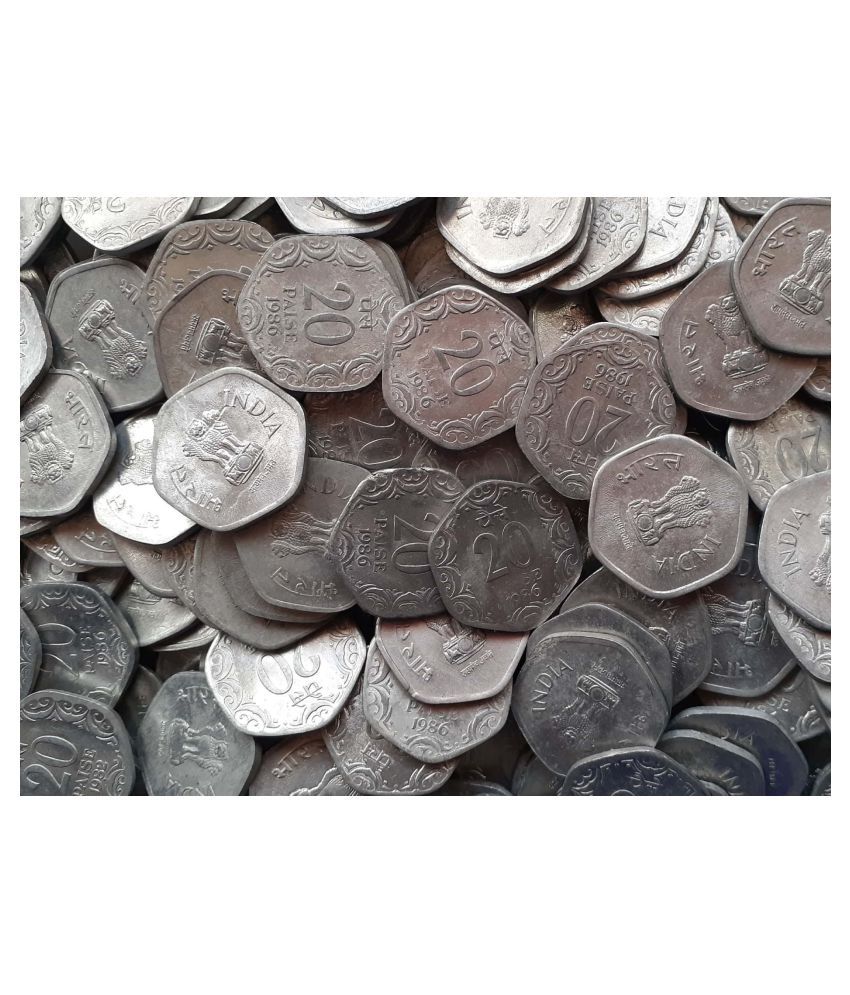     			Extremely Rare Old Vintage Republic India 20 Paise Alluminium Lot of 10 Gem UNC Coins Collectible Item