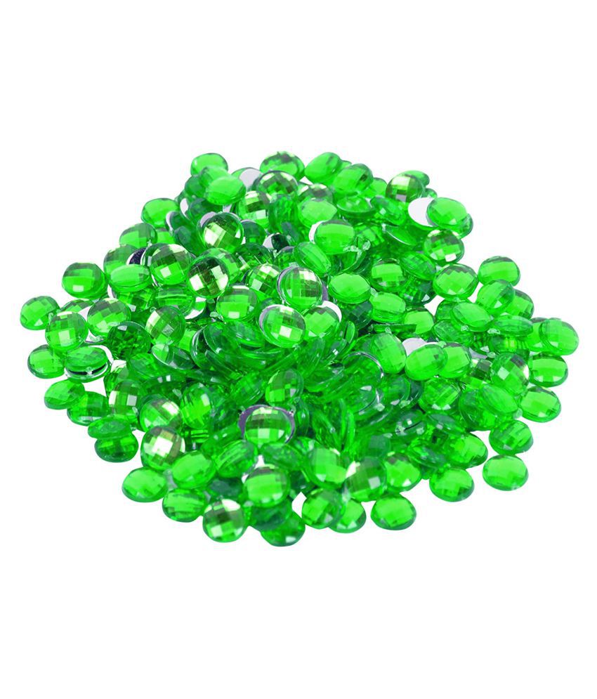     			144 pcs Crystal Cutted Stones, Kundans, Beads for Dresses,Jewellery Making, Decorating & Crafts.Size 14 mm Color Green