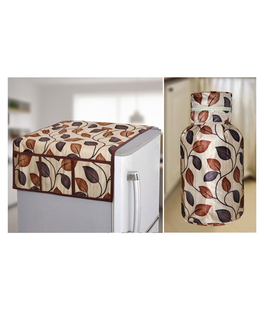     			E-Retailer Set of 3 Polyester Beige Fridge Top Cover