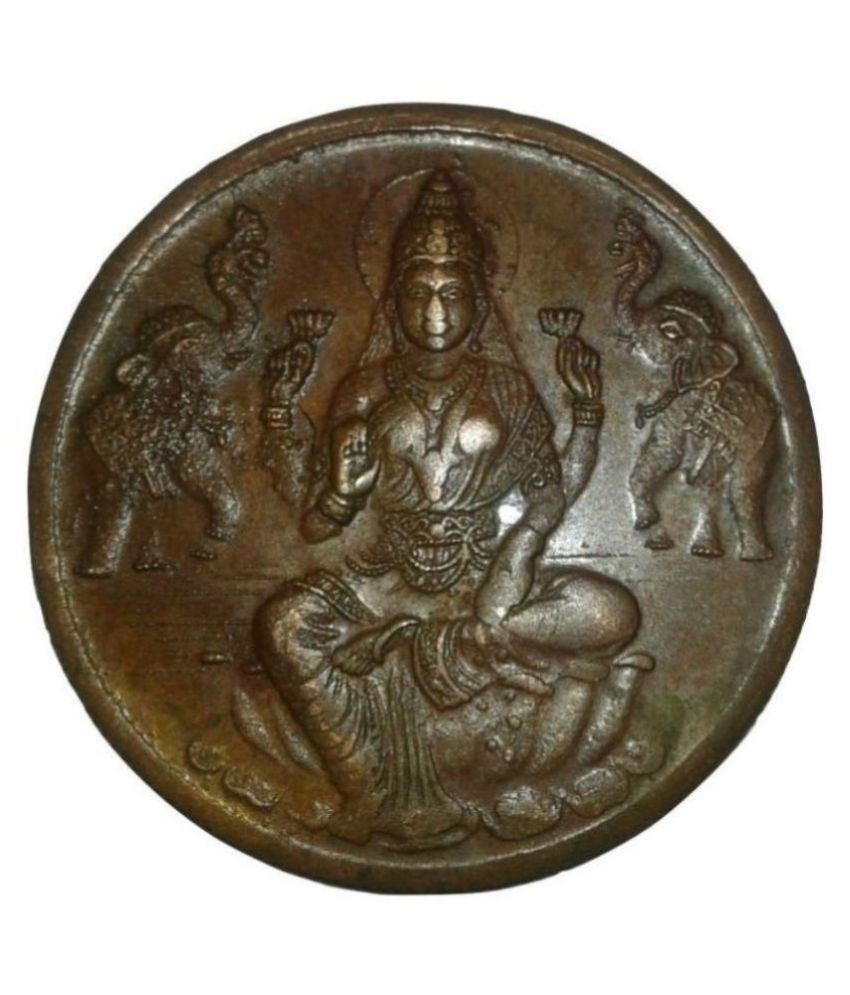     			GODDESS LAXMI DEVI  EAST INDIA CO.TEMPLE TOKEN ONE ANNA COIN