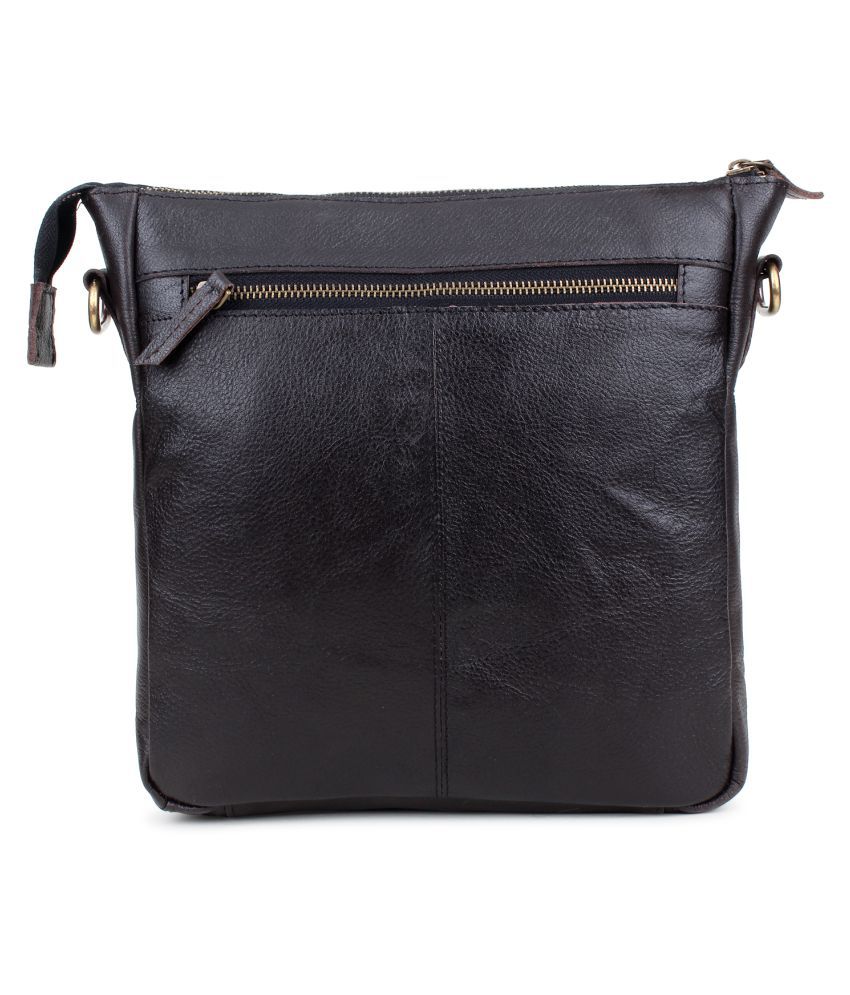 KEON Brown Leather Casual Messenger Bag - Buy KEON Brown Leather Casual ...