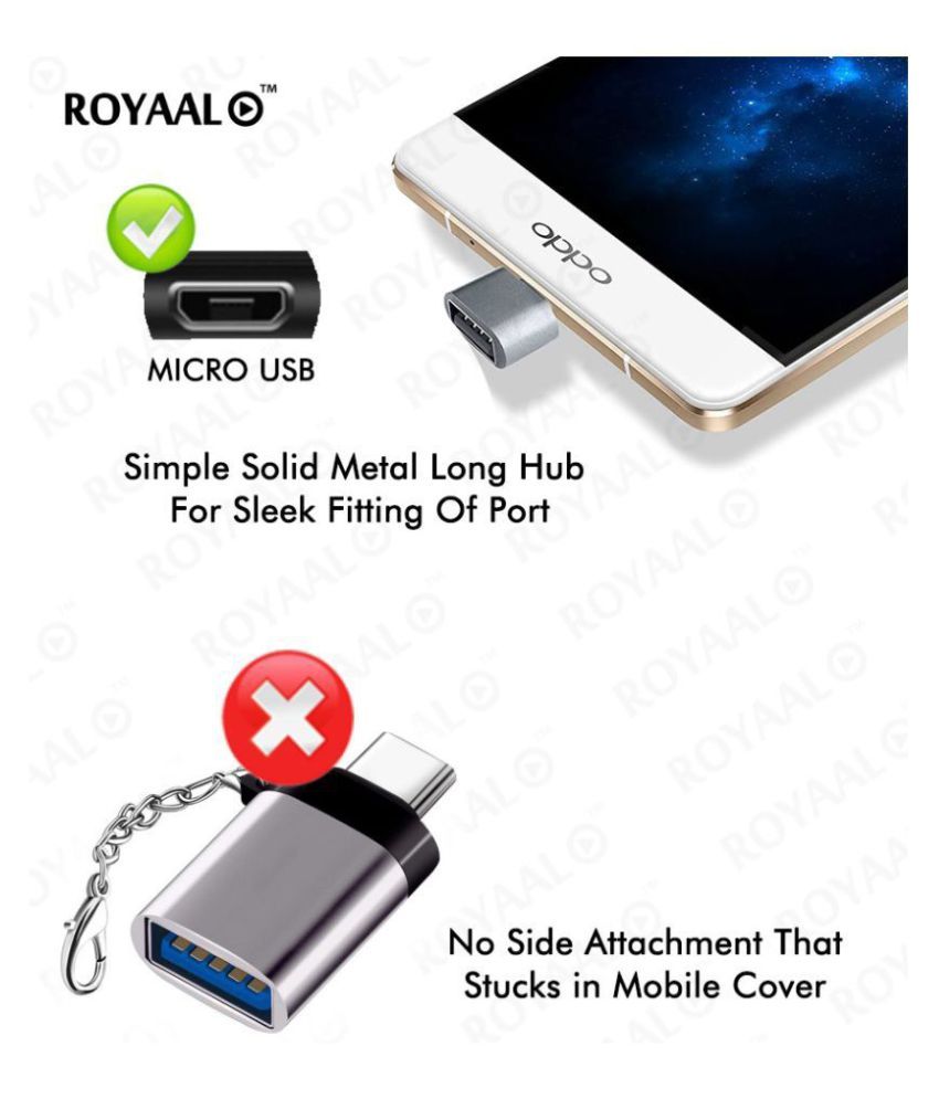 ROYAAL MICRO USB OTG ADAPTER ( METALJECKET ) Micro USB to USB A Female
