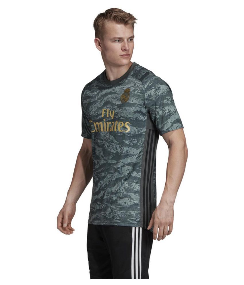 Real Madrid CF Army Green Color Dry Fit Polyester Half ...