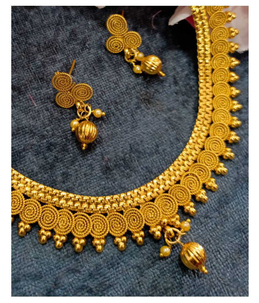 usha bentex jewellery Alloy Golden Other Traditional None Necklaces Set ...
