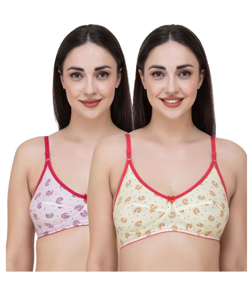     			Fasense Pack of 2 Cotton Non Padded Women's T-Shirt Bra ( Multi Color )