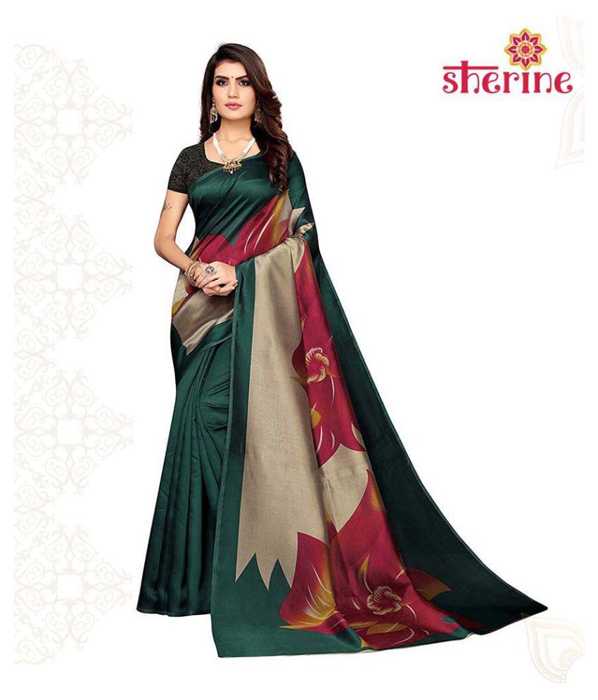 Sherine - Multicolor Silk Blend Saree With Blouse Piece (Pack of 1)