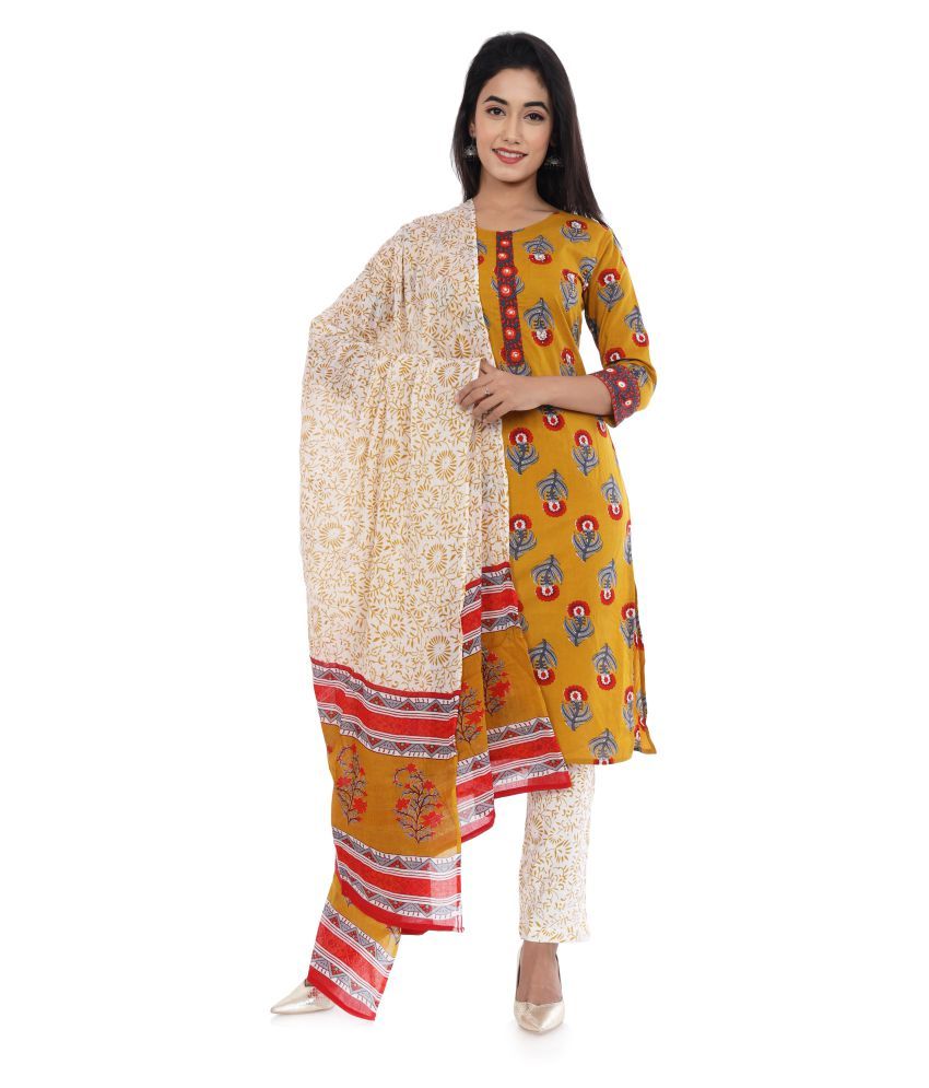 cotton kurti pant set with dupatta