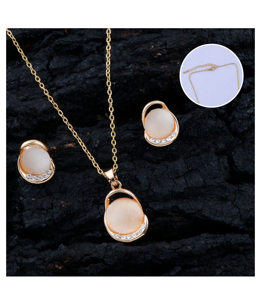     			SILVER SHINE Exclusive Delicate Party Wear Pendant Set For Women Girl