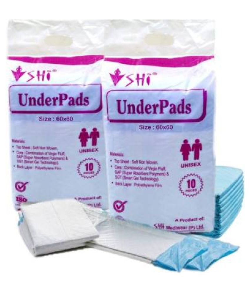 Shi Under Pad Large Size - 10 Pcs (Pack of 2)