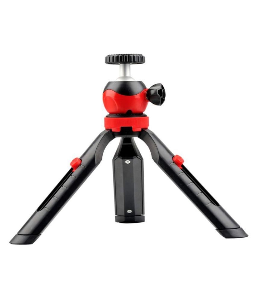 DIGITEK DTR 200 MT Portable & Flexible Mini Tripod With Mobile Holder | 360 Degree Ball Head | For Smart Phones | Compact Cameras | GoPro | Maximum Operating Height: 7.87 Inch| Maximum Load Upto: 1 kgs (Black/Red) (DTR-200MT)