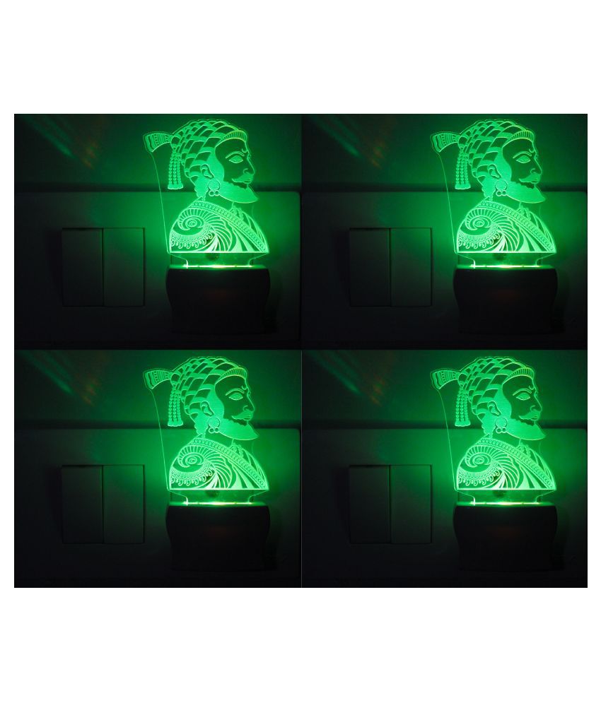    			AFAST 3D Illusion LED Symbol Of Holy OM Night Lamp Multi - Pack of 4