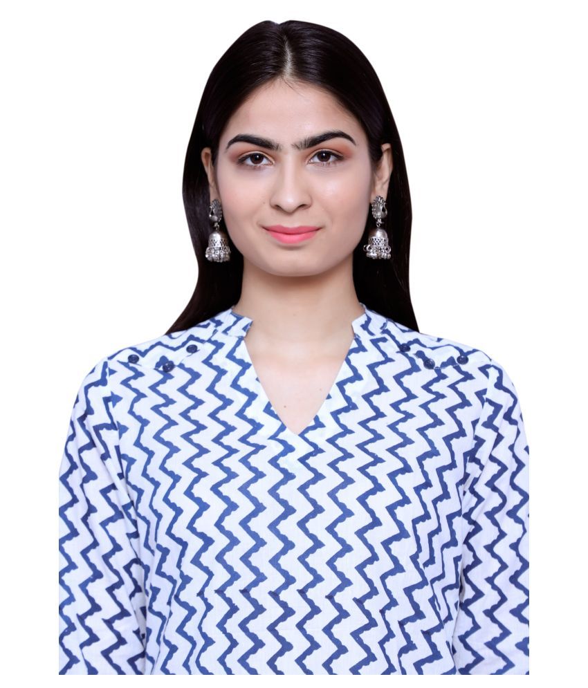 blue frock kurti