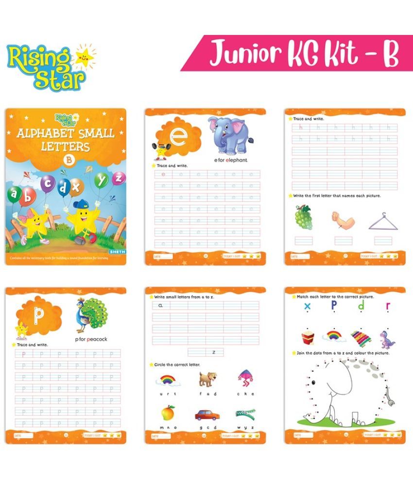 Rising Star Preschool Learning Book Junior KG Kit B Pattern Writing 