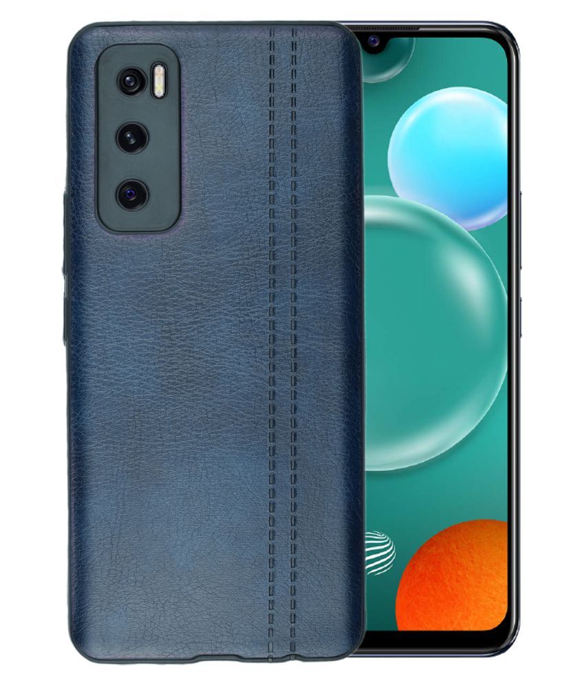 Vivo V20 SE Shock Proof Case Blue Plain Back Covers
