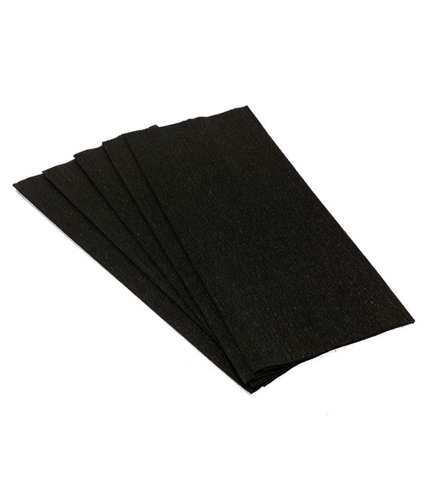     			PRANSUNITA Flower Making Duplex Wrinkled Stretchable Crepe Paper for DIY Flower Making and Wrapping, Size: - 25 x 55 cm - Pack of 5 Sheets (BLACK)