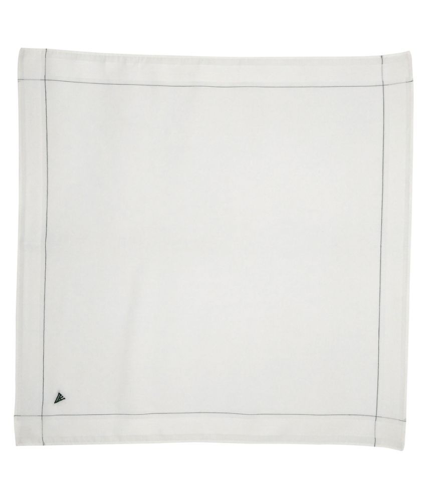 Van Heusen Men's Cotton Colour Border Handkerchief with Brand Logo