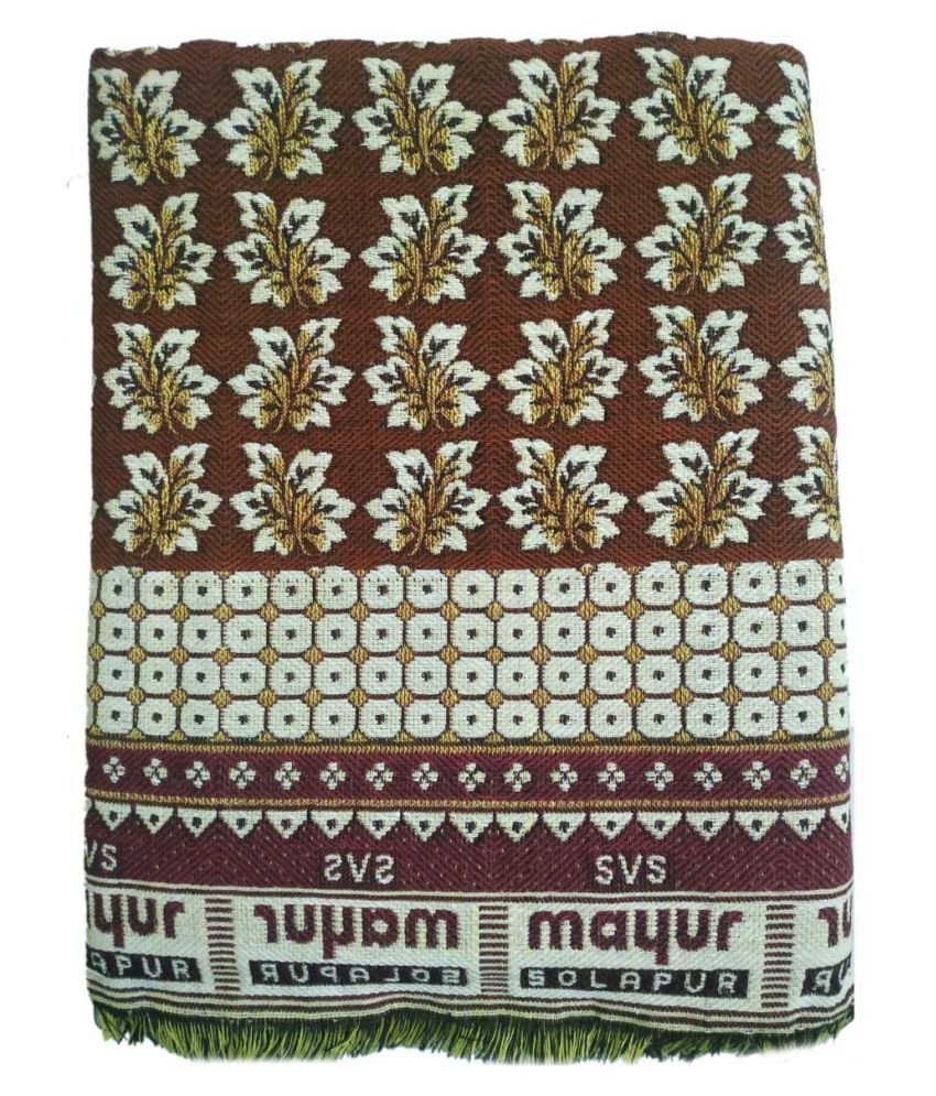 Mayurpankh Solapuri Chaddar Single Cotton Brown Traditional Dohar Buy