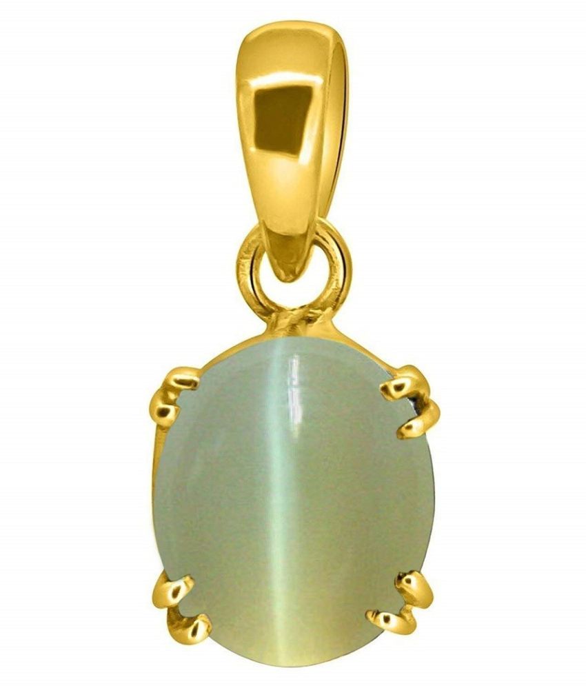 6 Ratti Cats Eye Pendent Ashthadhatu with Gold Plated For Men & Women