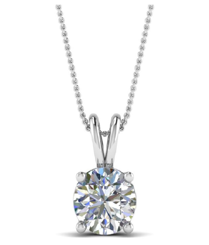 Natural American Diamond Silver Pendant by KUNDLI GEMS\n: Buy Natural American Diamond Silver 