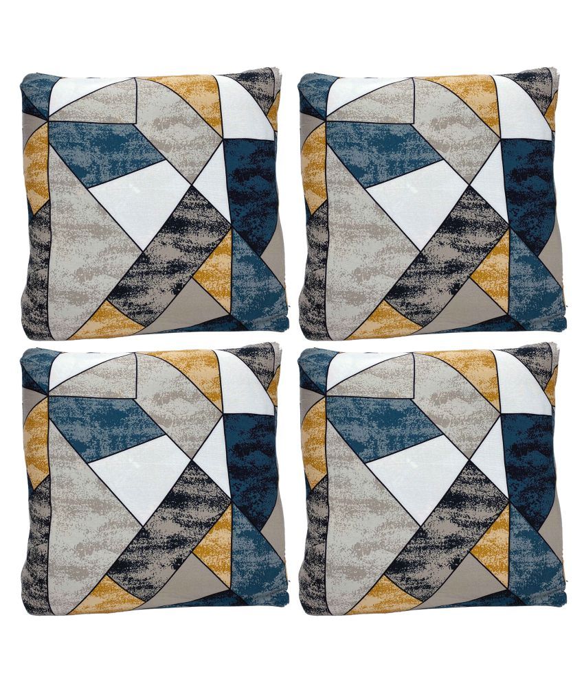     			House Of Quirk Set of 4 Polyester Cushion Covers 40X40 cm (16X16)